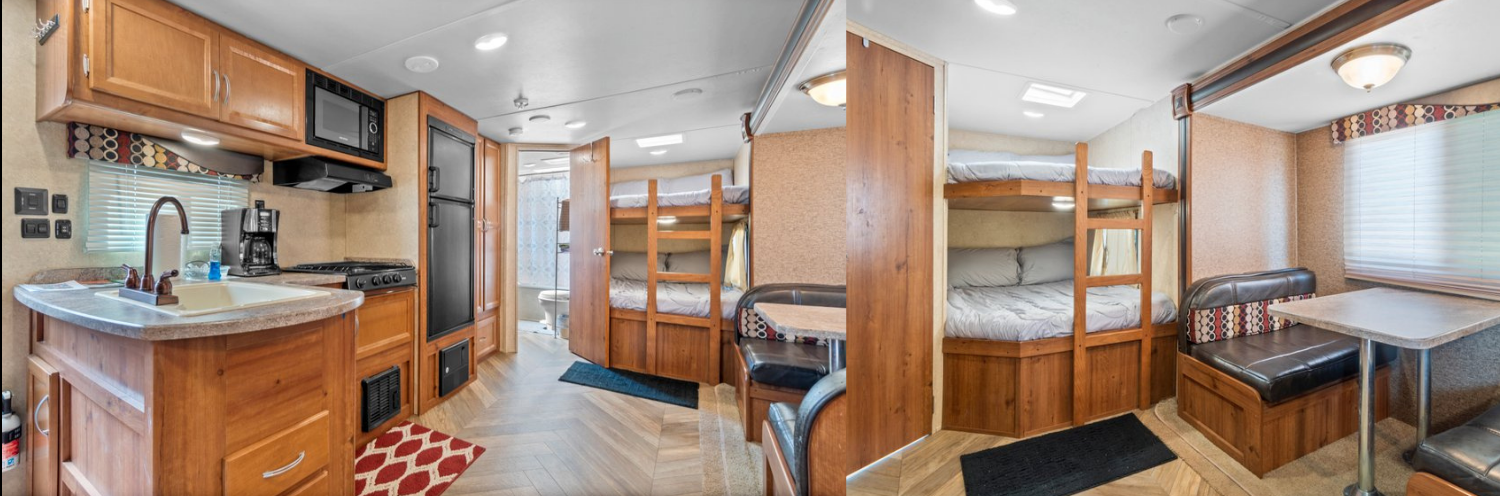 Interior view of camper 