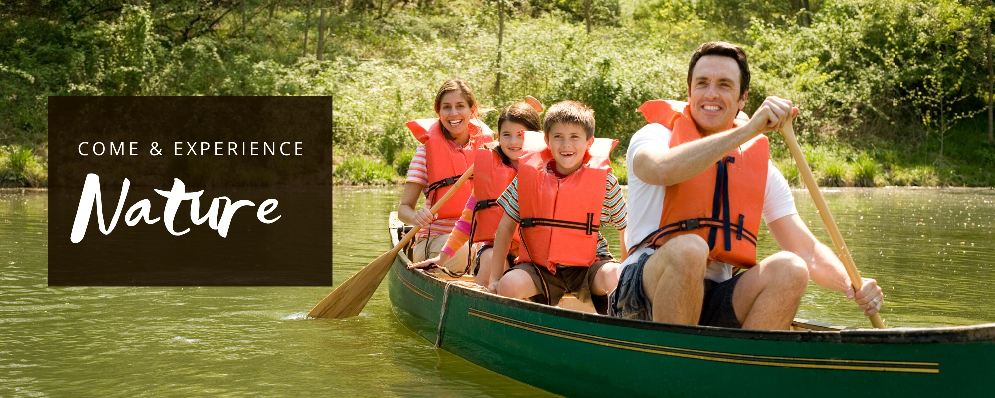 Family on a canoe 